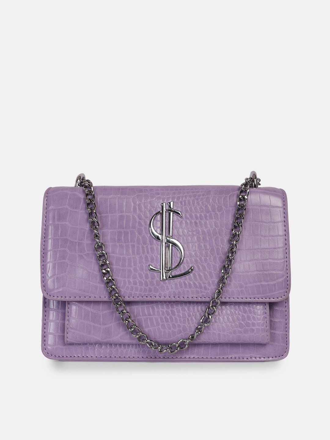 

Bagsy Malone Lavender Animal Textured PU Swagger Sling Bag
