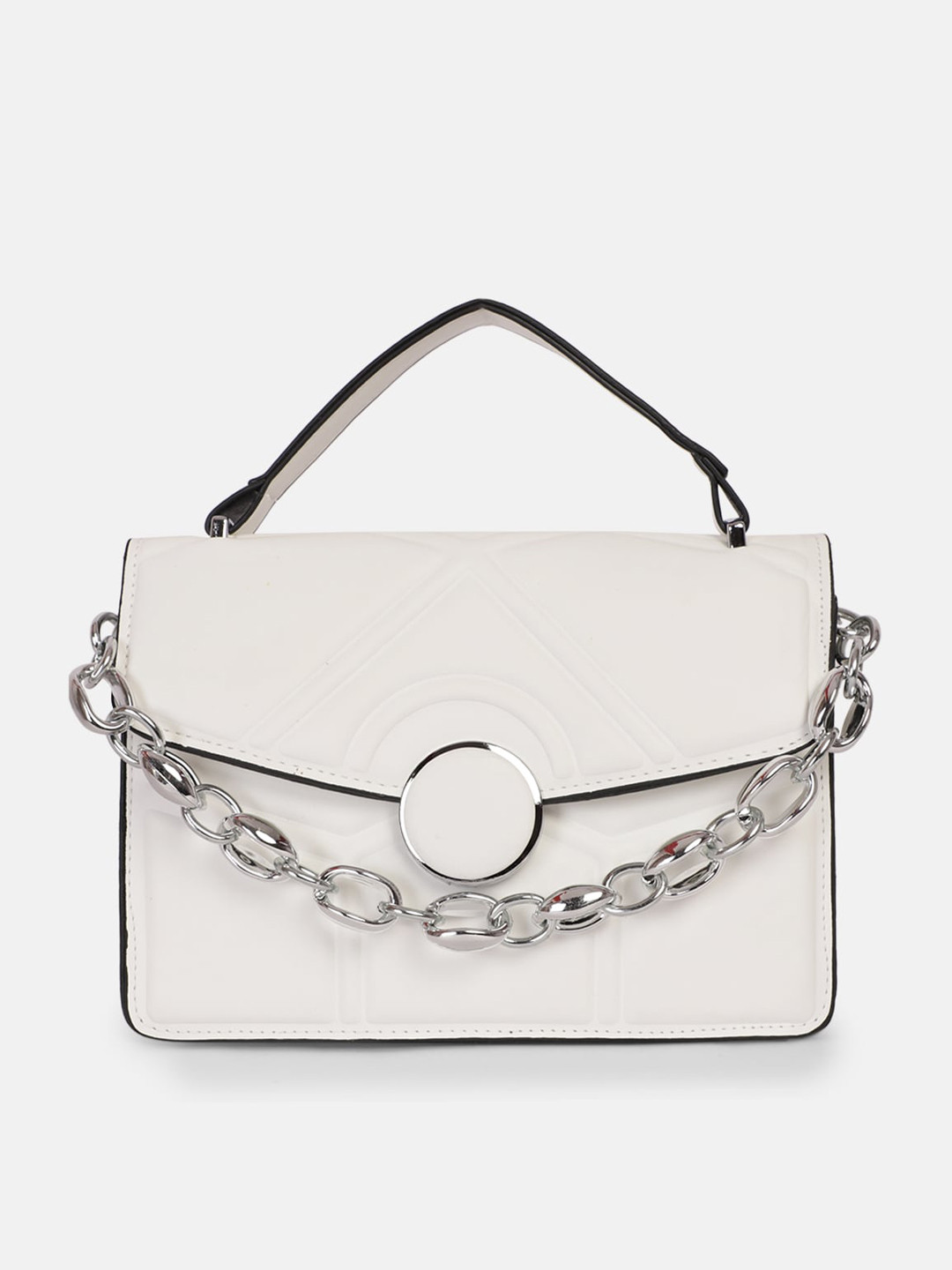

Bagsy Malone White Textured PU Structured Handheld Bag