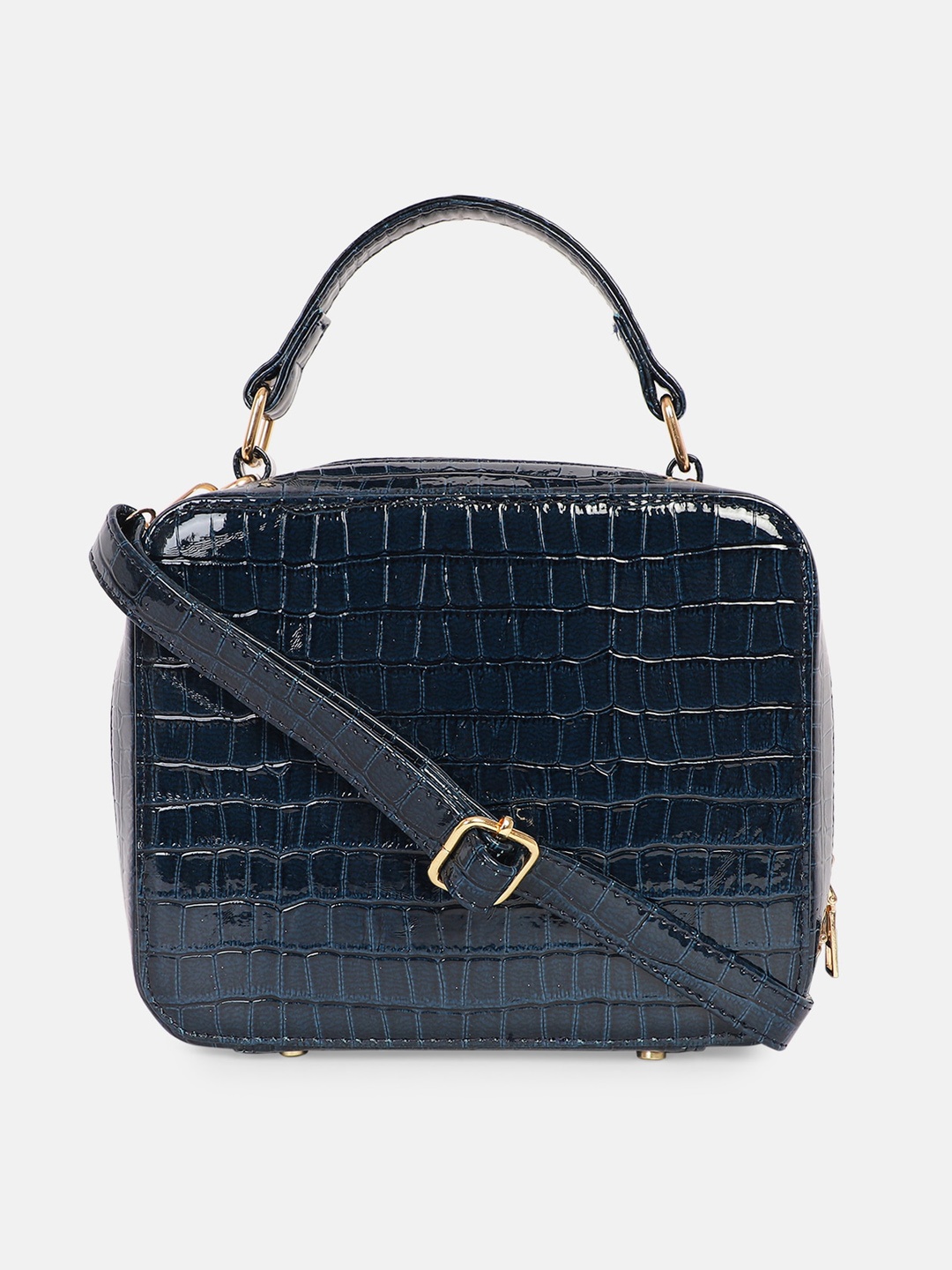 

Bagsy Malone Blue Animal Textured Structured Handheld Bag