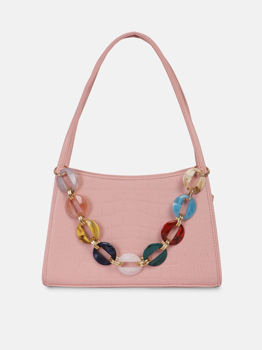 

Bagsy Malone Peach-Coloured PU Shopper Satchel