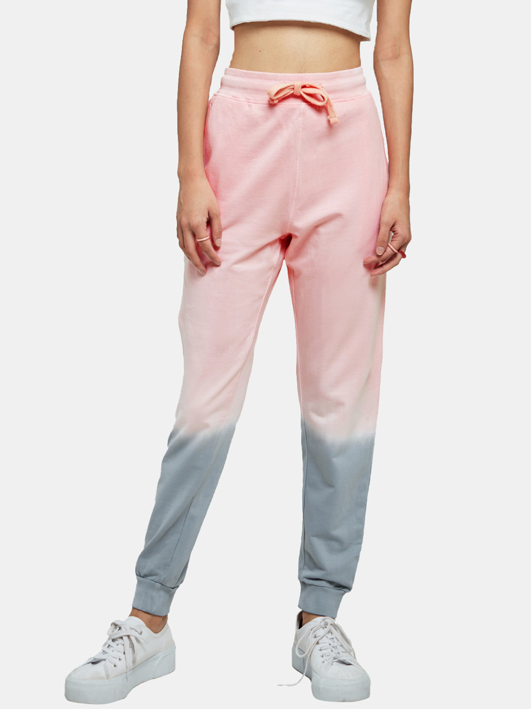 

The Souled Store Women Pink & Grey Ombre Lounge Pants