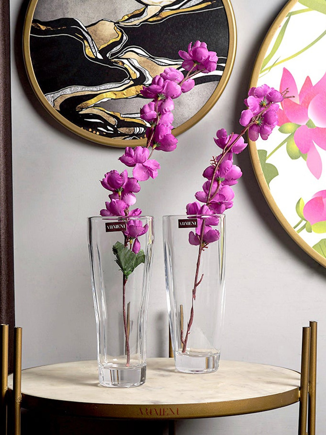 

THE ARTMENT Set Of 2 Flower Vases, Transparent