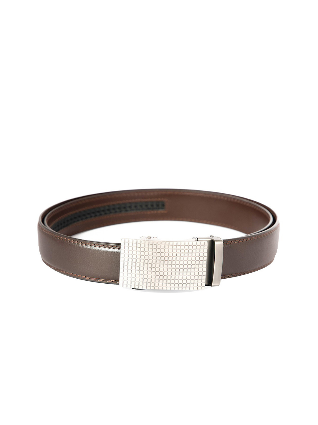 

BANGE Men Brown Textured Leather Belt