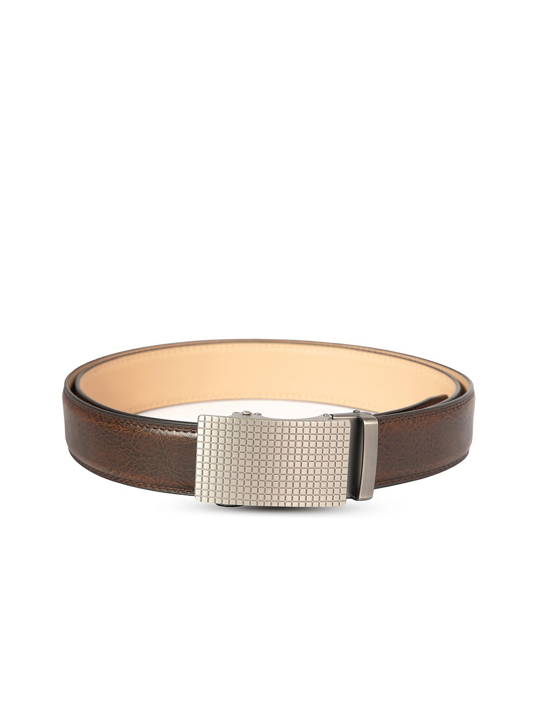 

BANGE Men Brown Textured Genuine Leather Belt