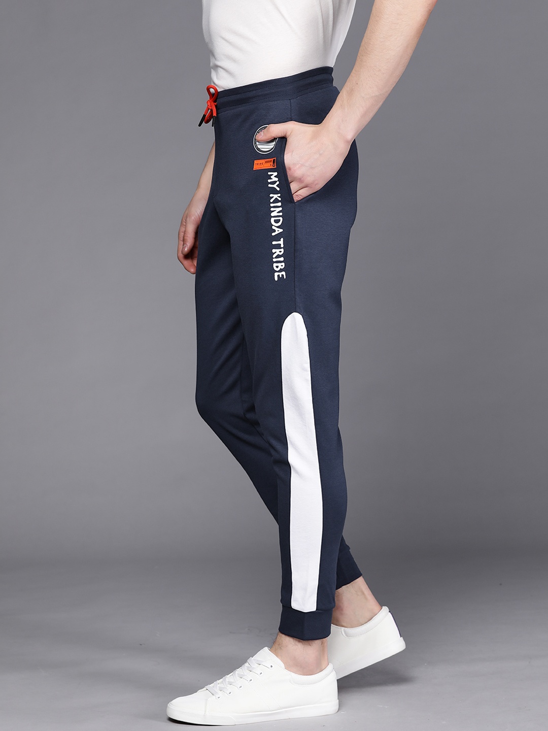 

Allen Solly Tribe Men Navy Blue Printed Detail Joggers