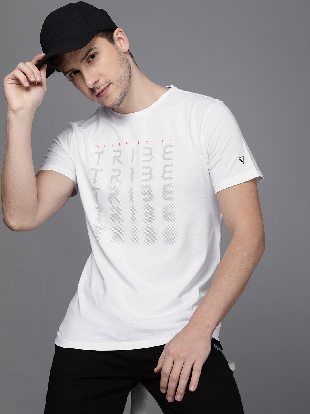 

Allen Solly Tribe Men White & Grey Typography Printed Casual T-shirt