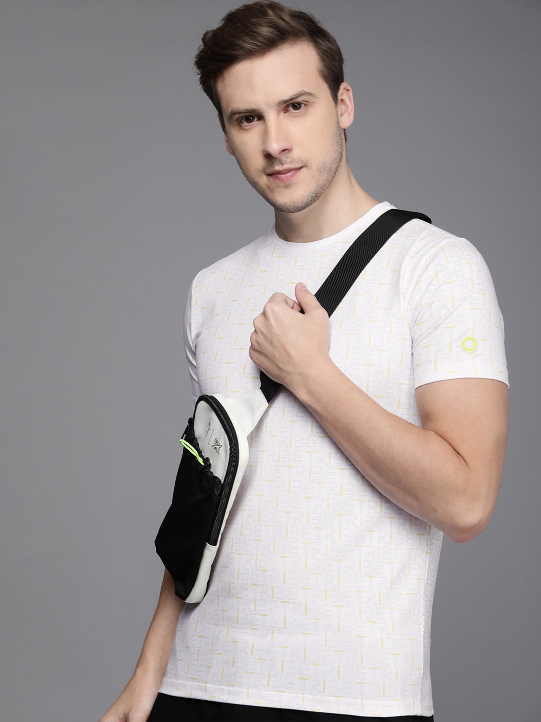 

Allen Solly Tribe Men White & Yellow Geometrical Printed Casual T-shirt