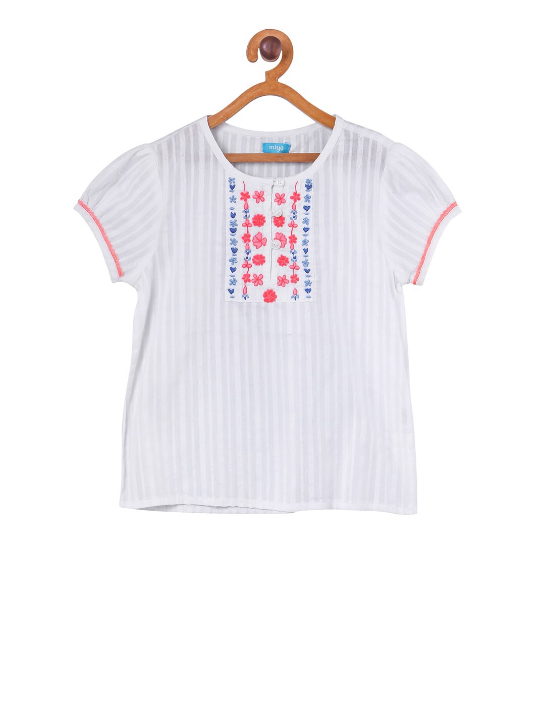 

Miyo White Embroidered Top