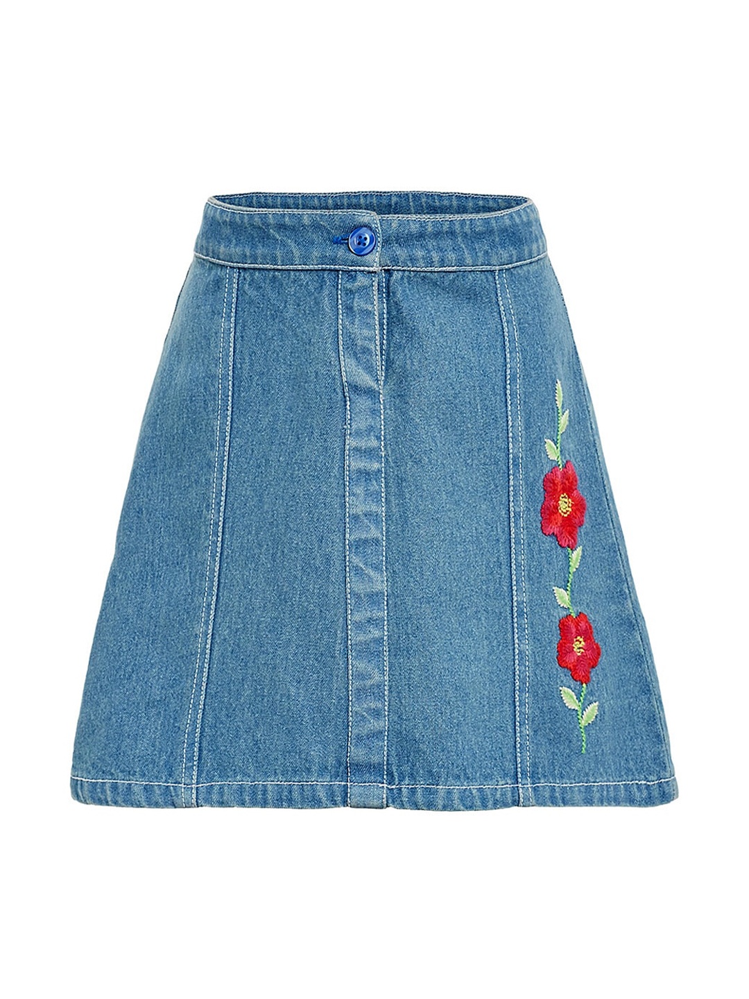 

Miyo Girls Blue Knee Length Denim Skirt