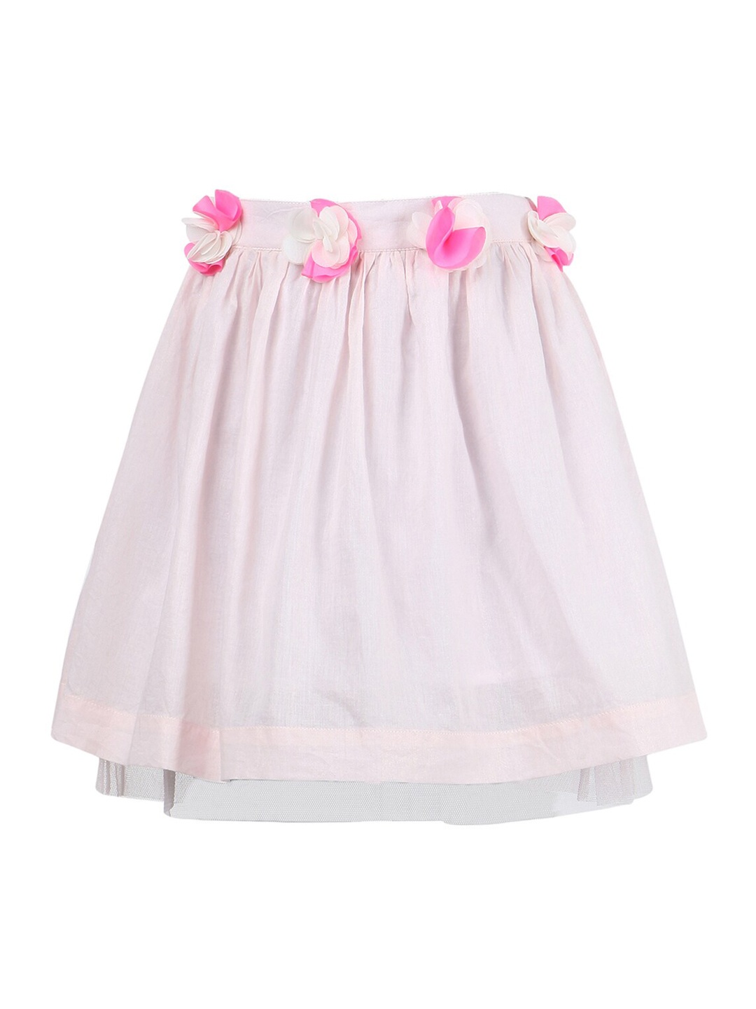 

Miyo Girls Pink Solid Flared Knee Length Skirt