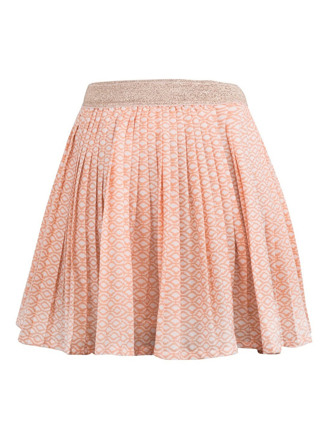 

Miyo Girls Orange & White Printed Flared Skirt
