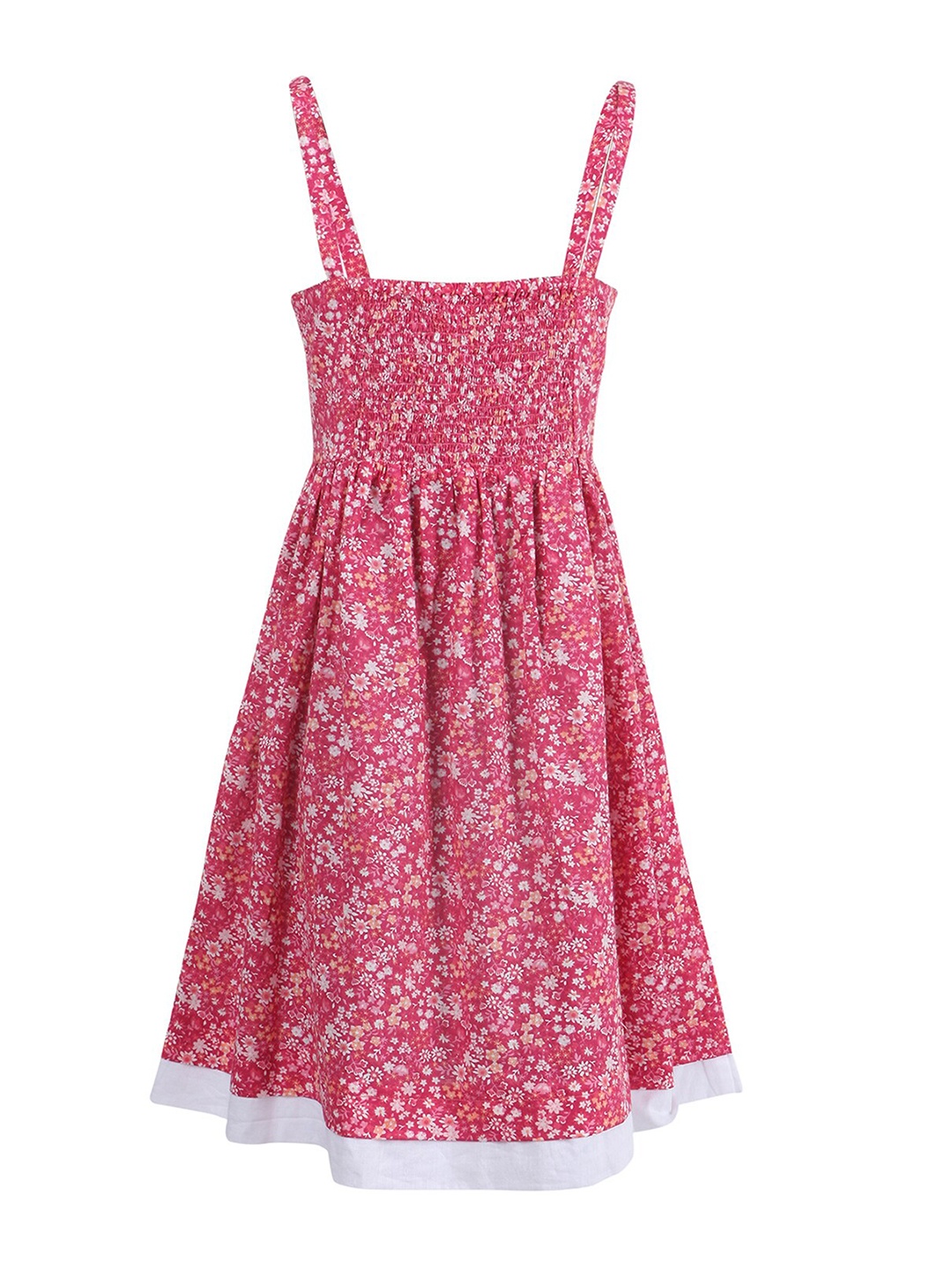 

Miyo Pink & White Floral Printed Pure Cotton Dress