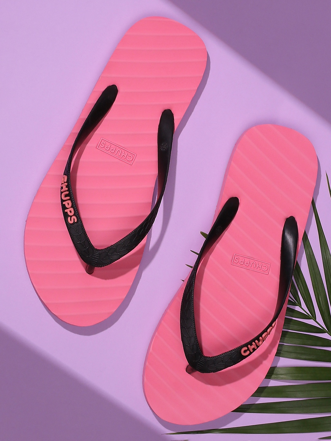 

CHUPPS Women Pink Banana Leaf Natural Rubber Sustainable Thong Flip-Flops