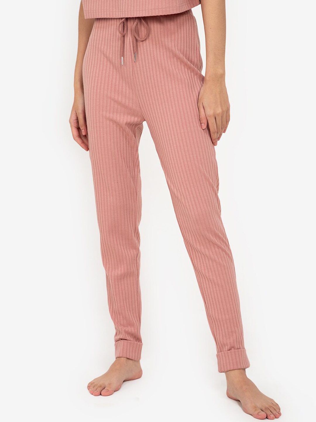 

ZALORA BASICS Women Pink Solid Lounge Pants