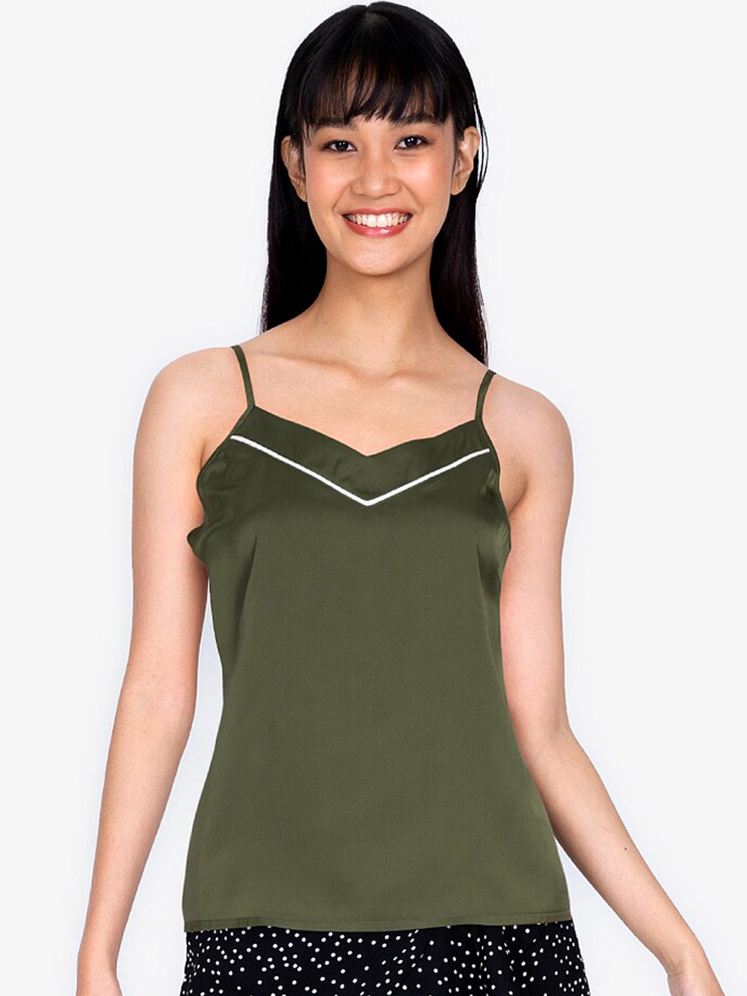 

ZALORA BASICS Women Green Solid Camisole ZB0421WAP1532B