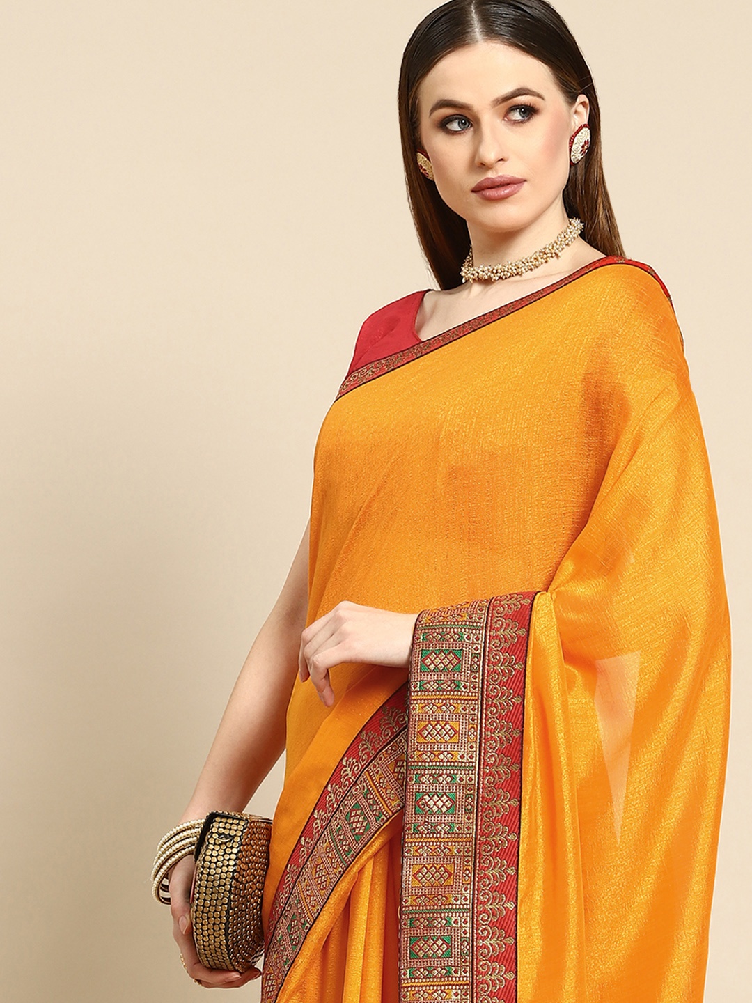 

Anouk Mustard & Maroon Saree