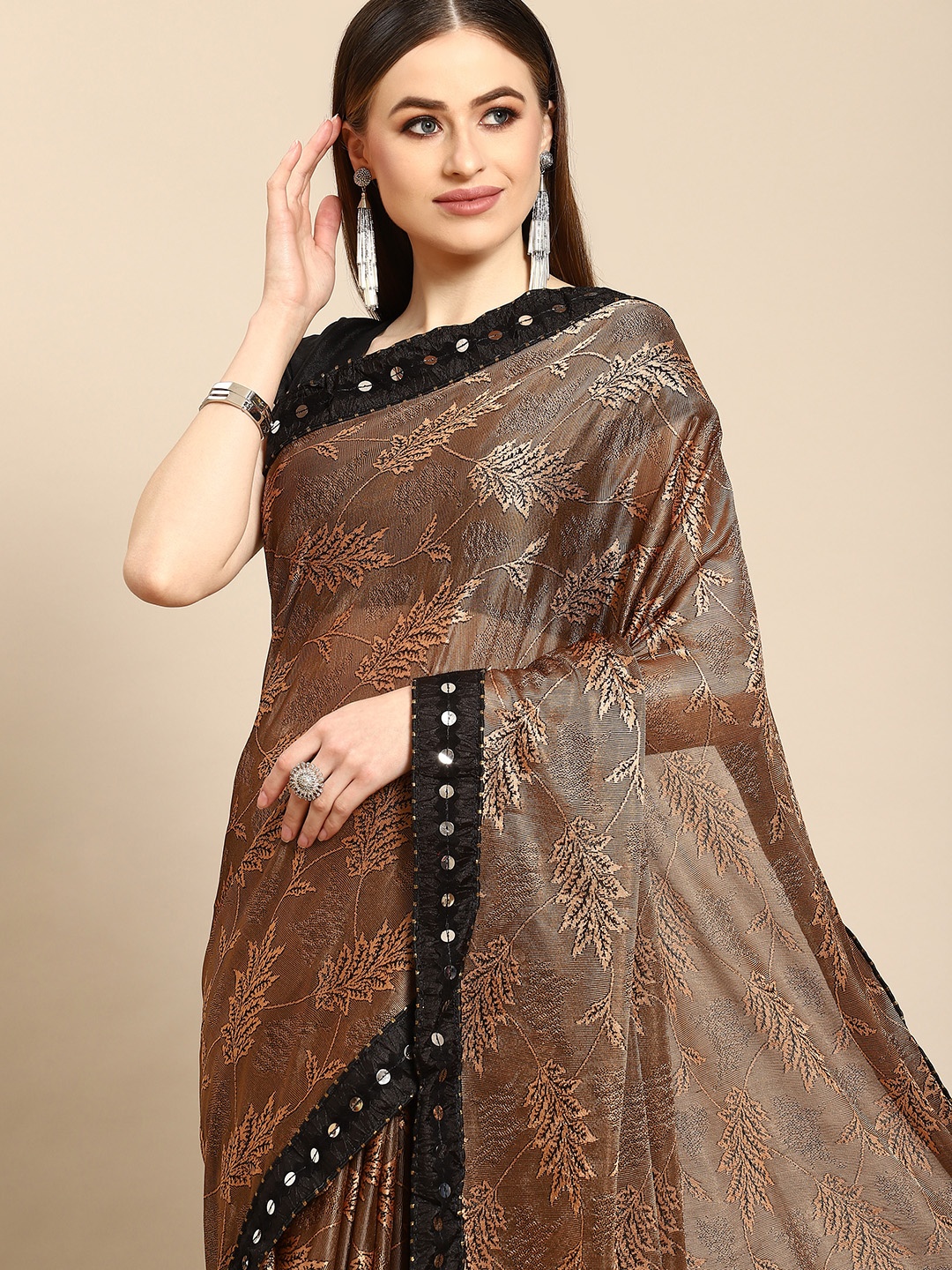 

Anouk Rust Ethnic Motifs Saree