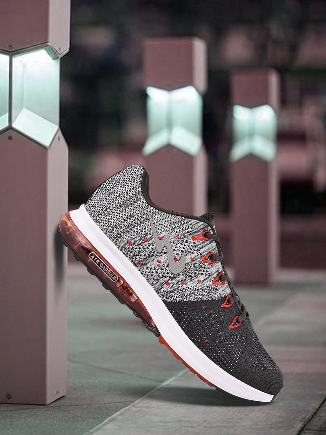 Campus Men Grey Mesh Running Shoes