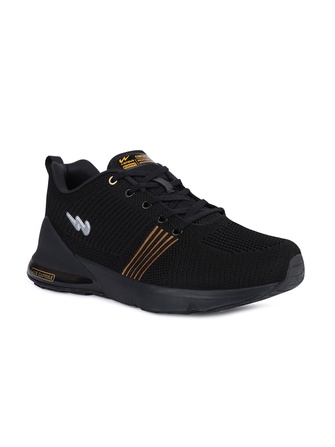 

Campus Men Black Mesh Running Shoes