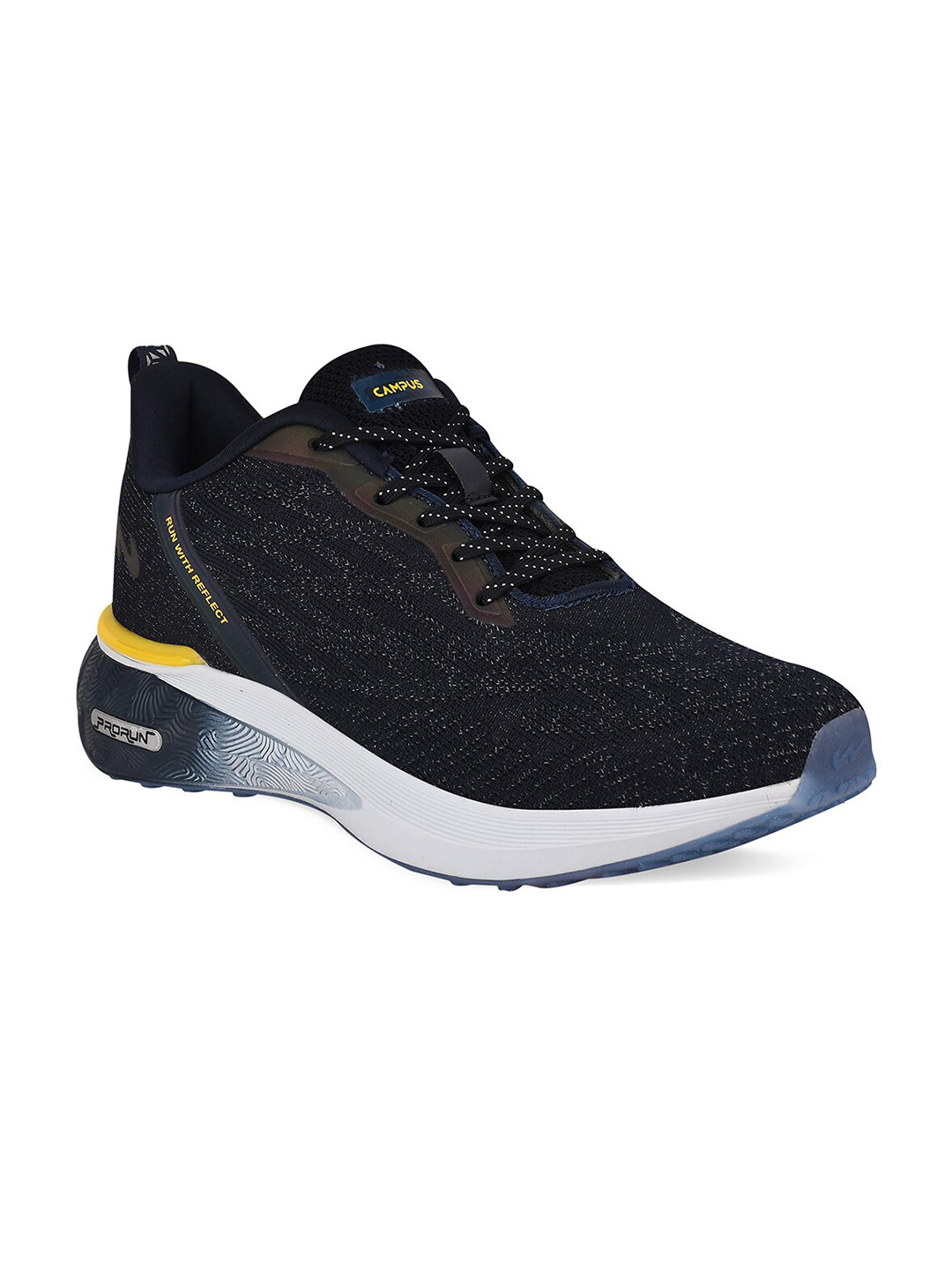 

Campus Men Navy Blue & Yellow Mesh Running Shoes