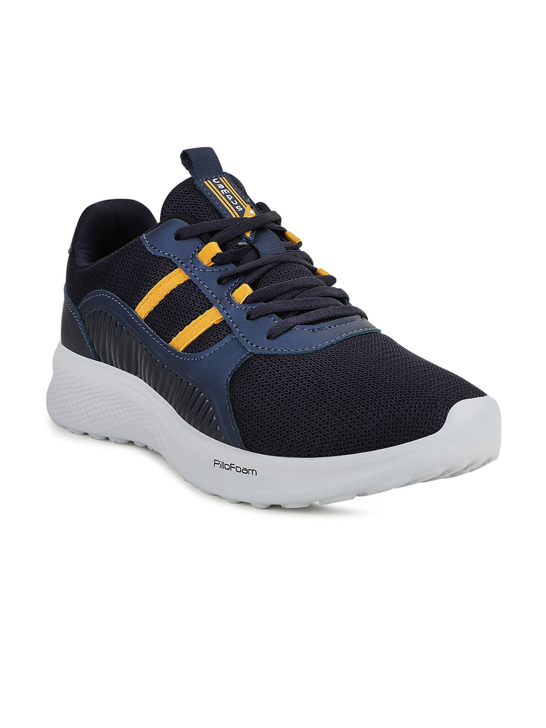 

Campus Men Blue & Yellow Mesh Running Shoes