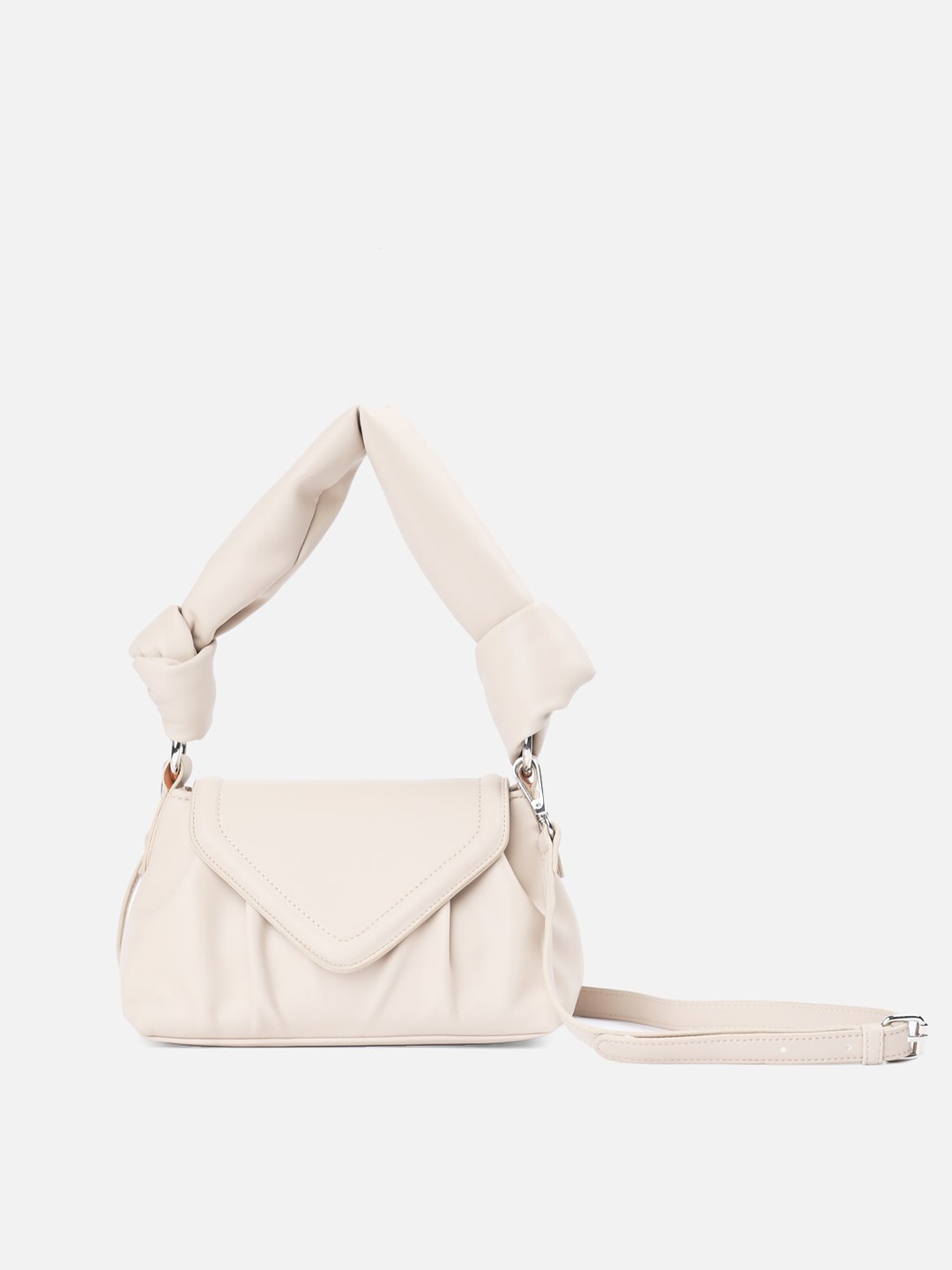 

Vero Moda Cream-Coloured PU Structured Shoulder Bag