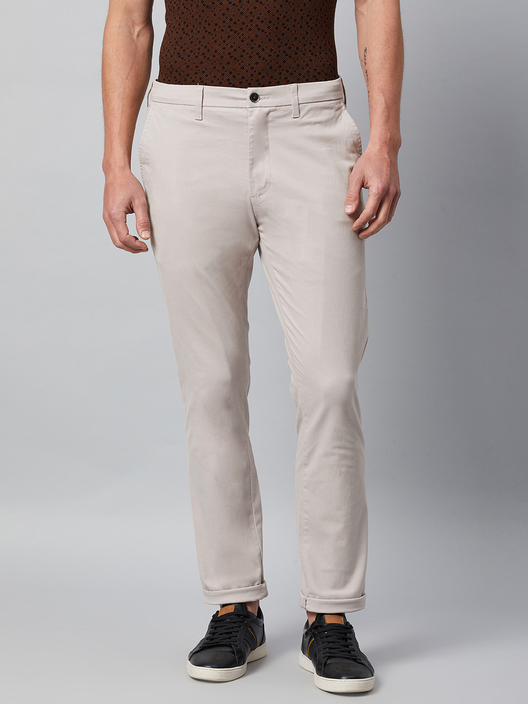 

Marks & Spencer Men Grey Slim Fit Trousers