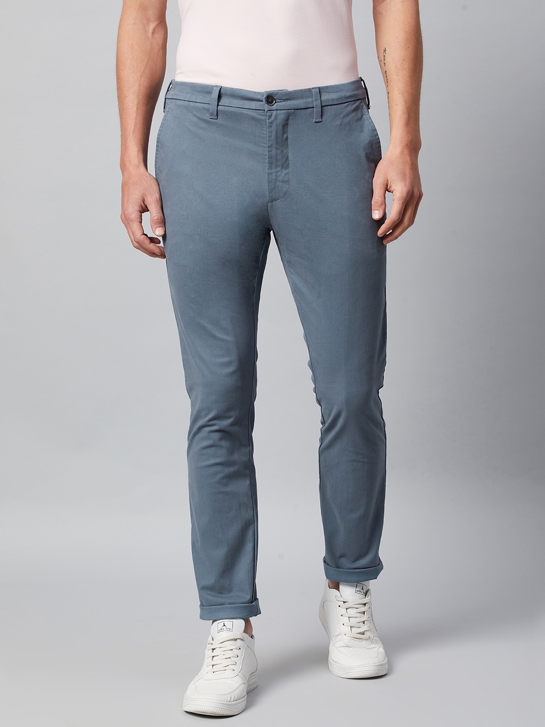 

Marks & Spencer Men Blue Slim Fit Trousers