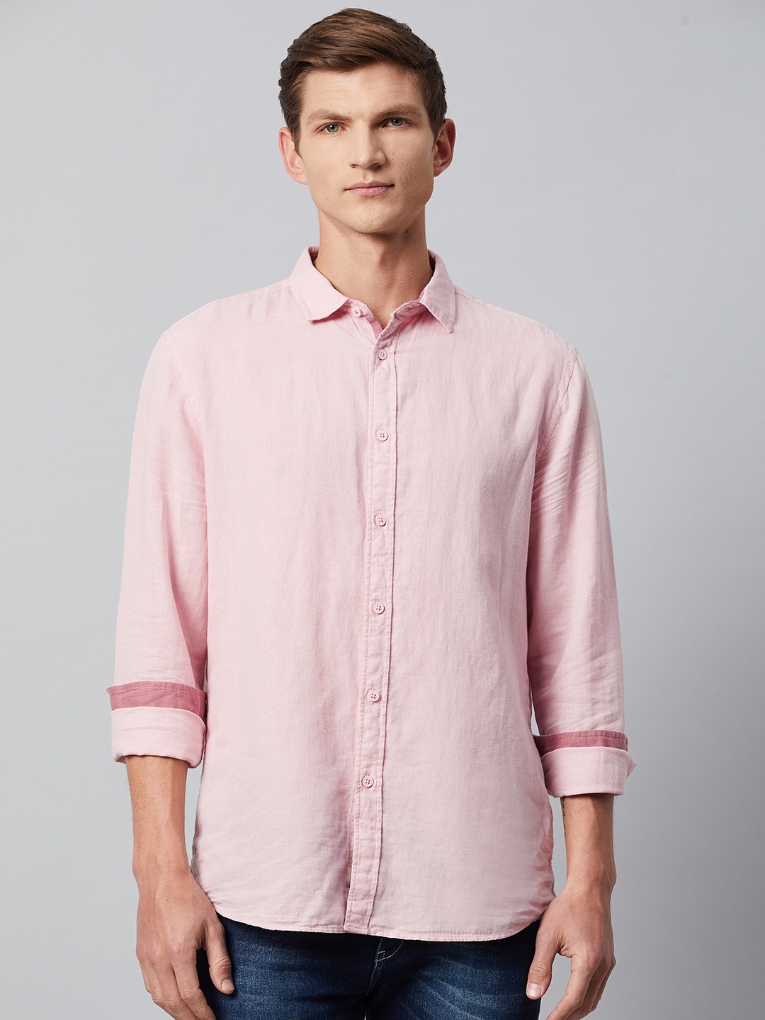 

Marks & Spencer Men Pink Casual Shirt