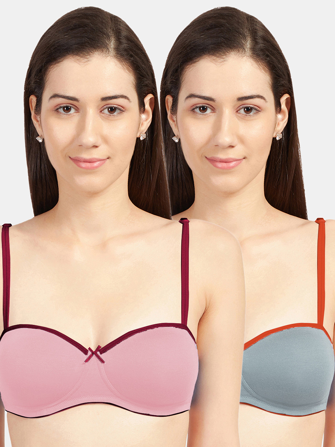 

Sonari Pack of 2 Grey & Pink Bra Lightly Padded