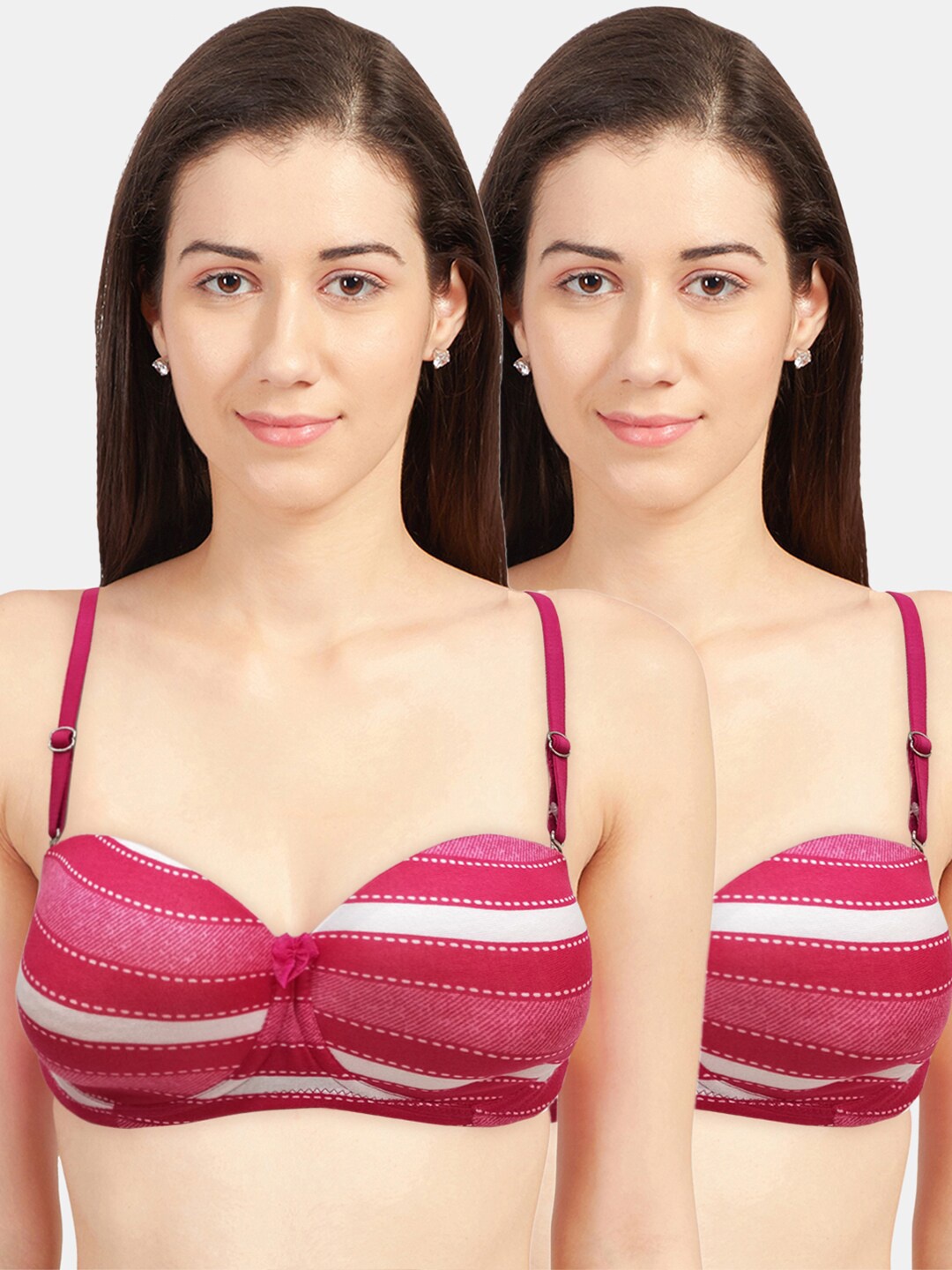 

Sonari Pack Of 2 Pink & White Push-Up Bra Underwired Heavily Padded