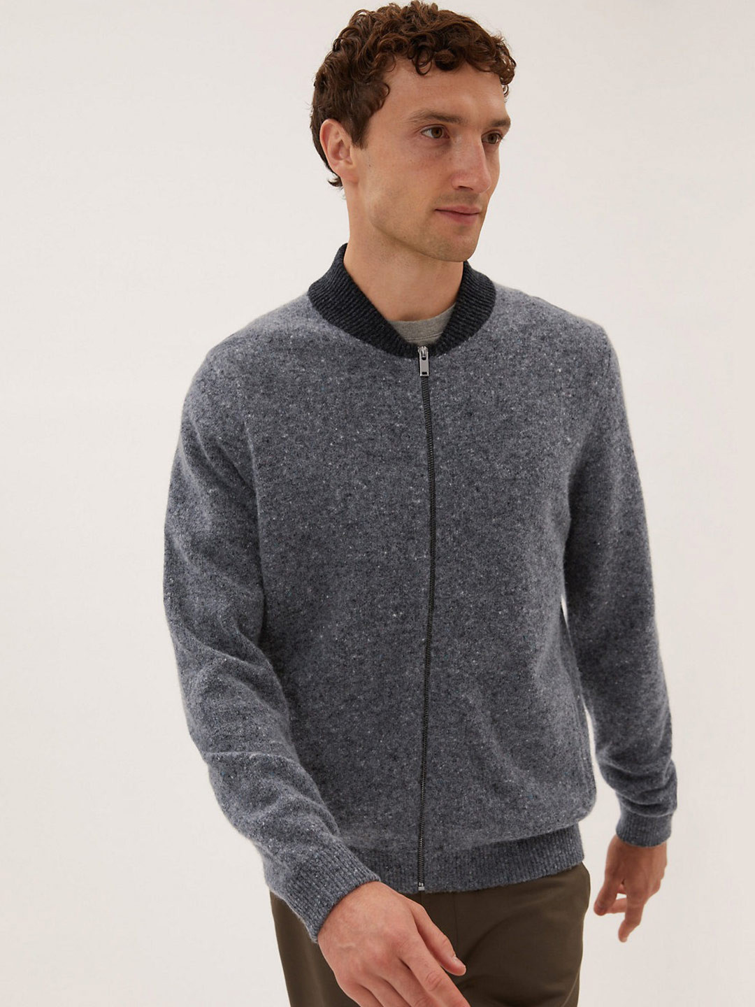 

Marks & Spencer Men Grey Bomber Jacket