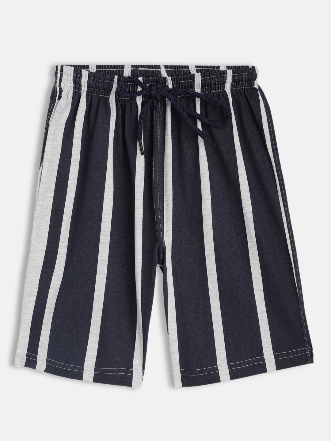 

SEYBIL Girls Off White & Navy Blue Striped Lounge Shorts