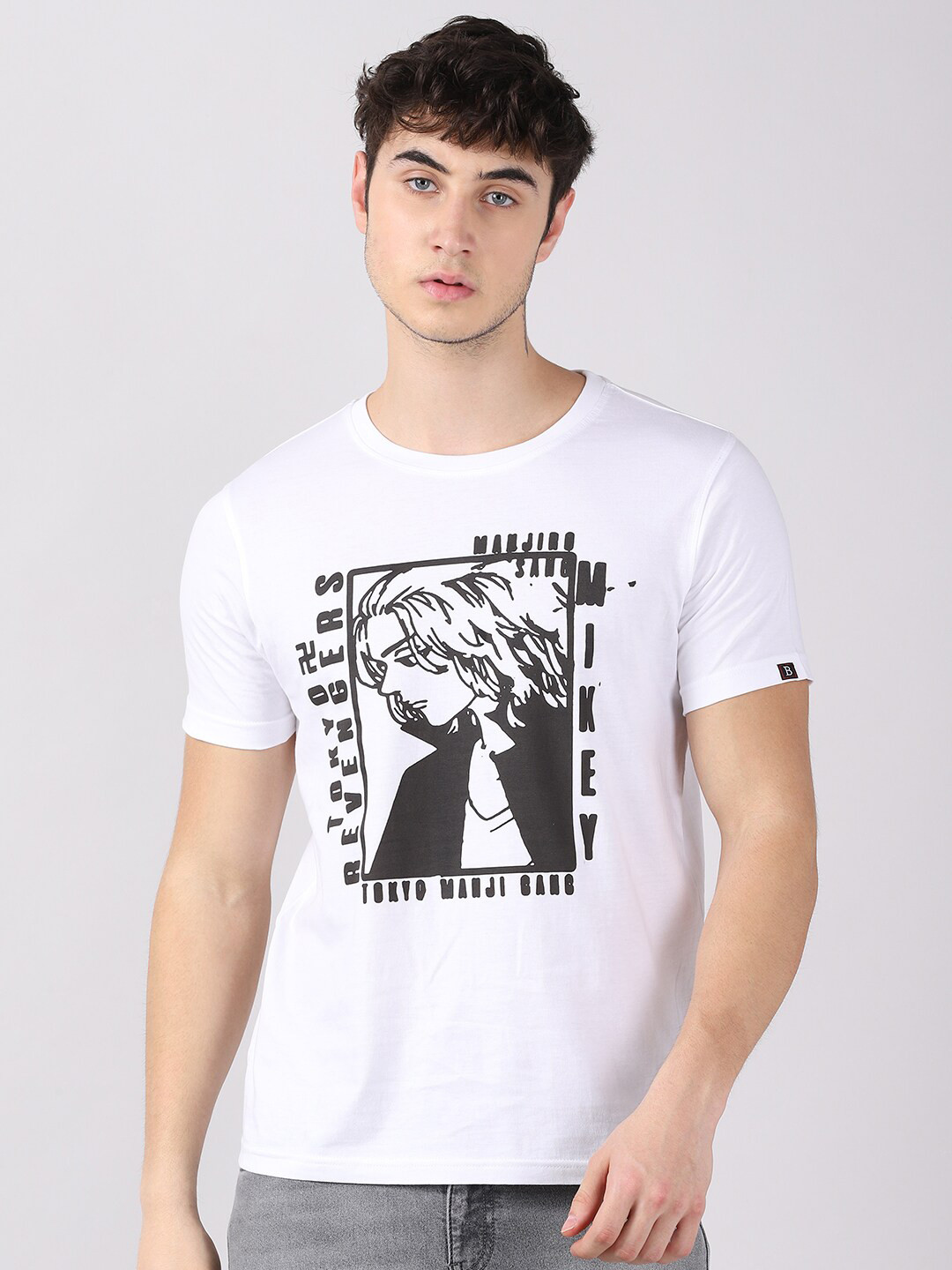 

Bushirt Men White Manjiro - Tokyo Revengers Printed T-shirt
