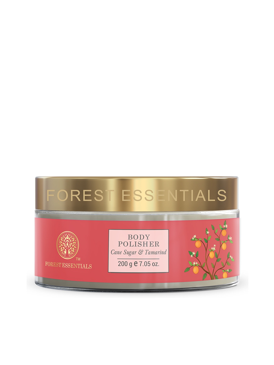 

Forest Essentials Cane Sugar & Tamarind Body Polisher Mild Exfoliating Scrub - 200 g, Pink