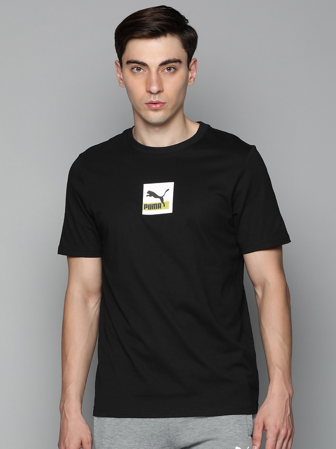 

Puma Men Black Brand Logo T-shirt