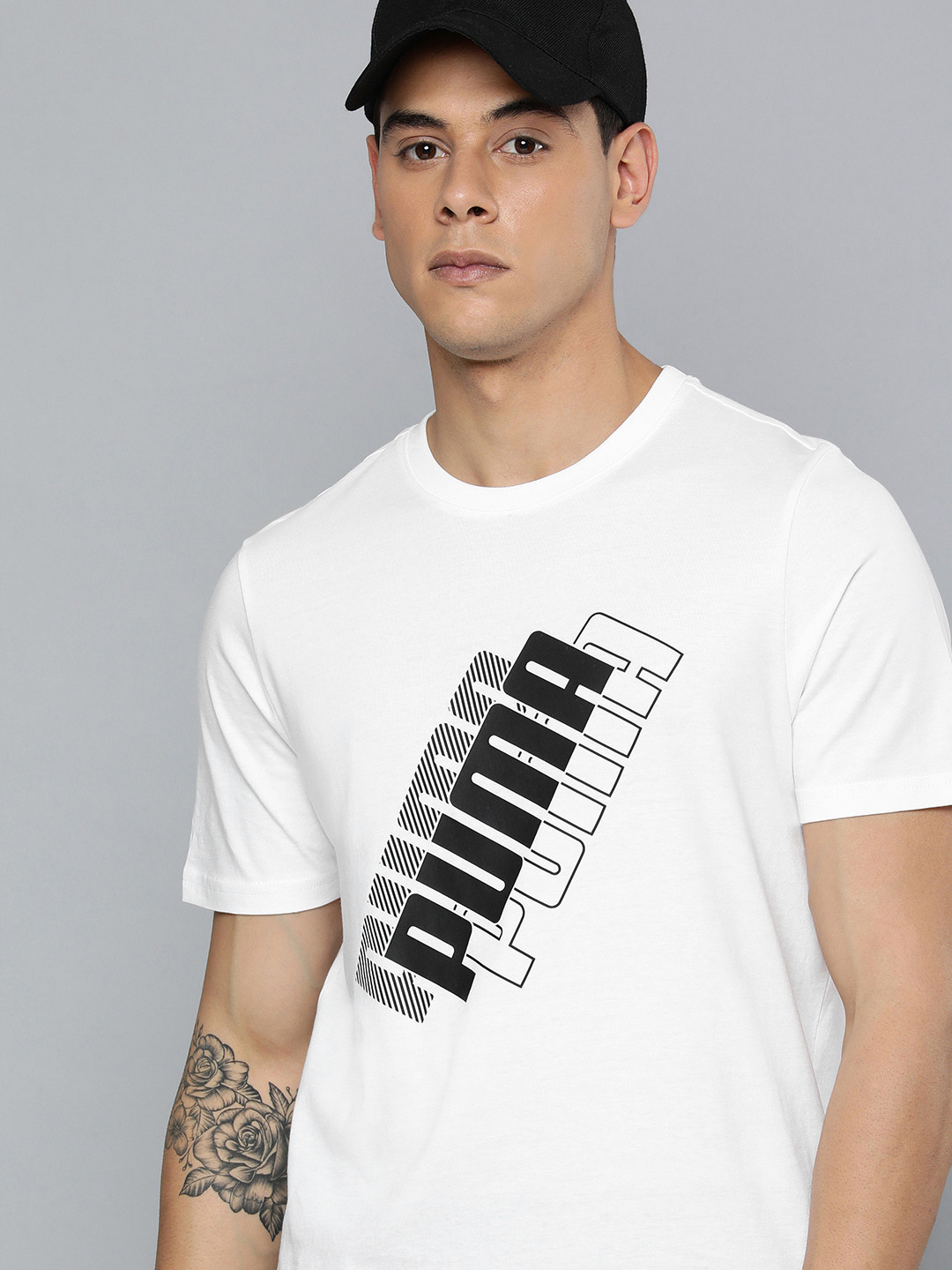 

Puma Men Regular Fit Power Logo Printed T-shirt, White