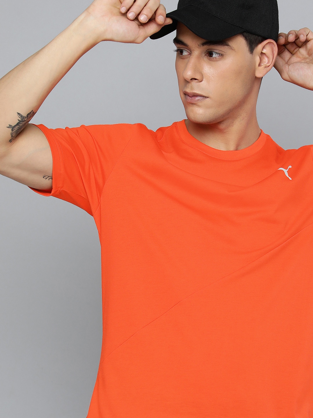 

Puma Men Red Logo Short Sleeve Training or Gym Sustainable T-shirt