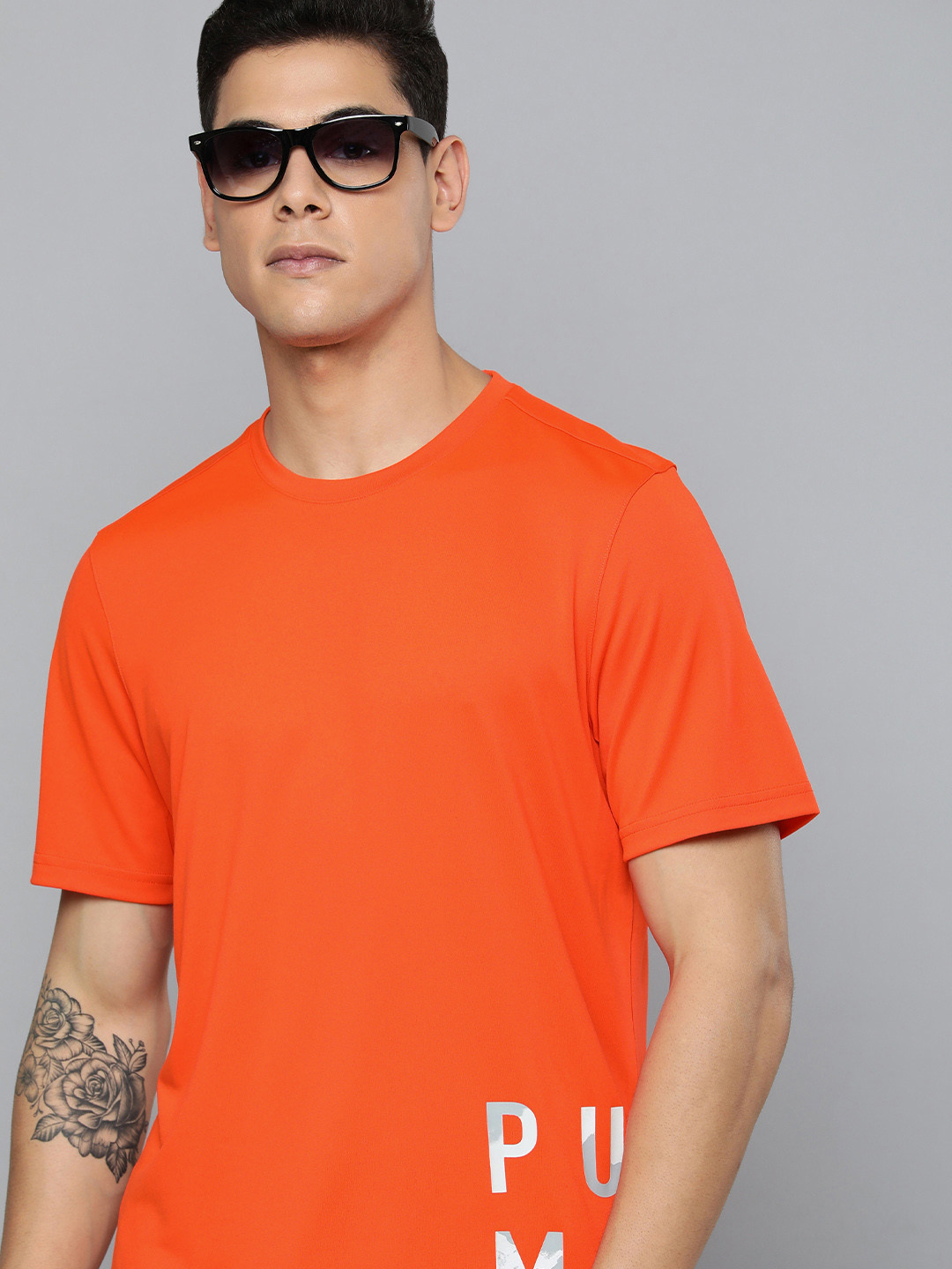 

Puma Men Orange Typography Printed Training or Gym T-shirt