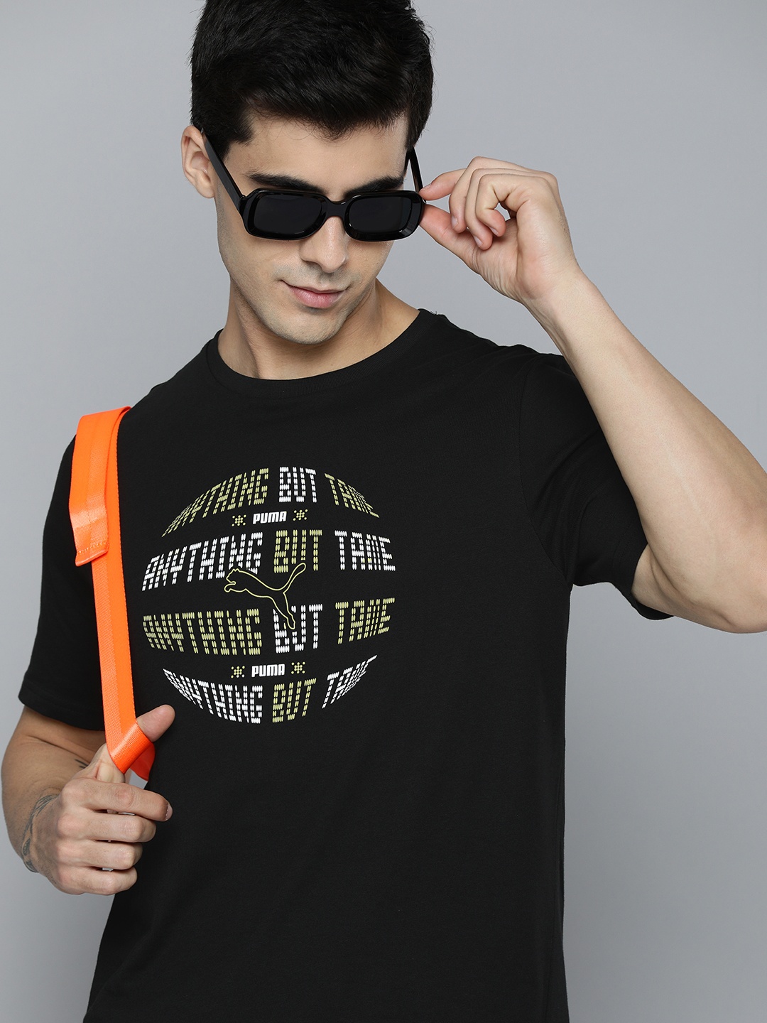 

Puma Men Black & White Advanced Graphic Printed T-shirt