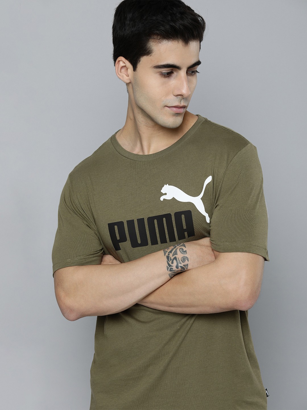 

Puma Men Green & Black Typography Printed T-shirt