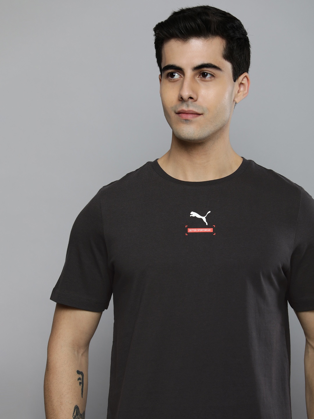 

Puma Men Black Regular Fit Brand Logo Printed Sports Sustainable T-shirt