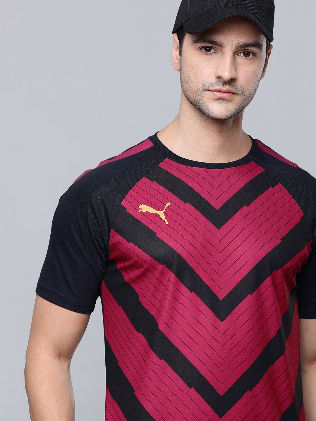 

Puma Men Blue & Pink Printed teamLIGA Round Neck Slim Fit Sports Sustainable T-shirt