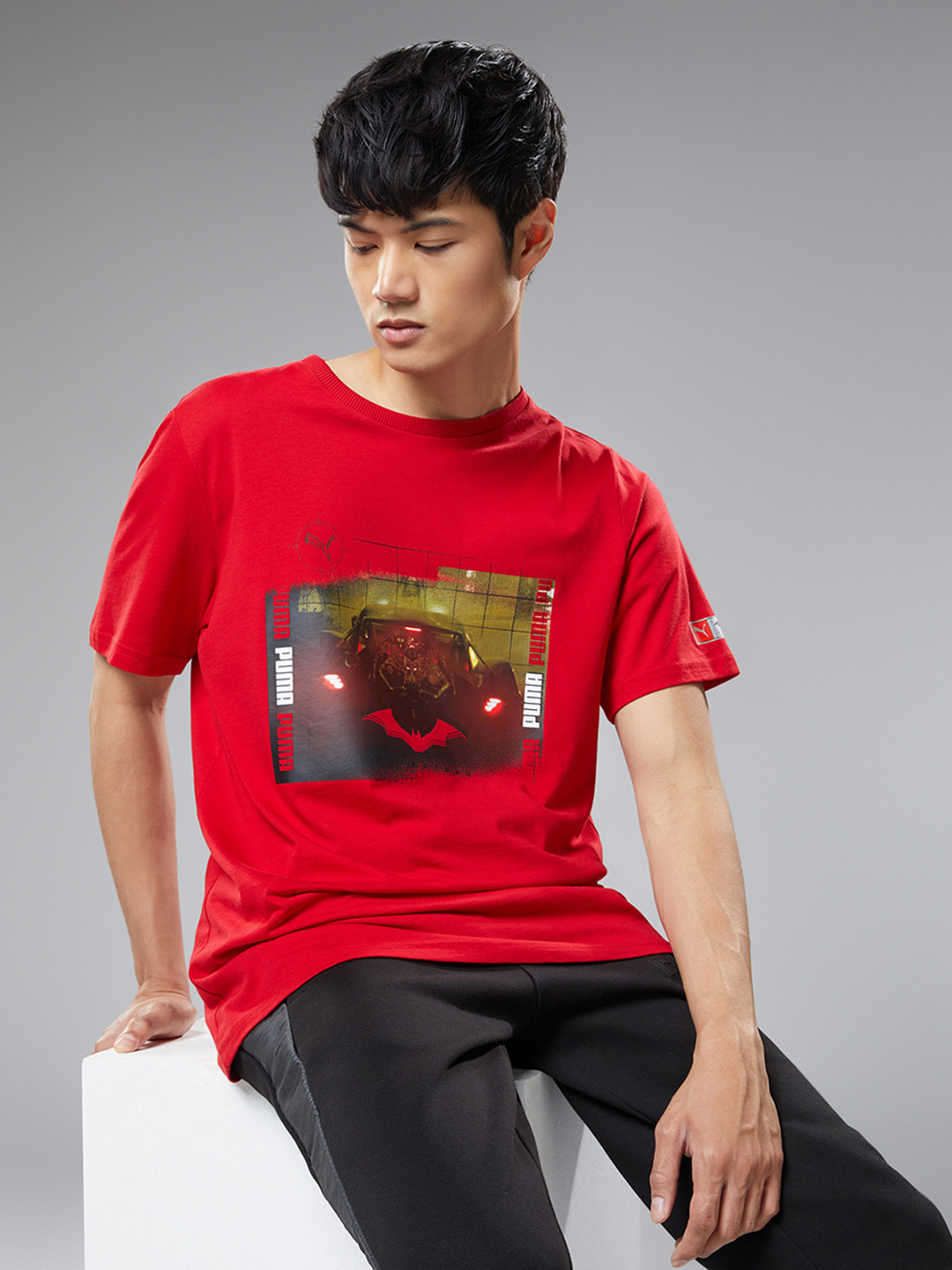 

Puma Men Red Batman Printed Slim Fit T-shirt