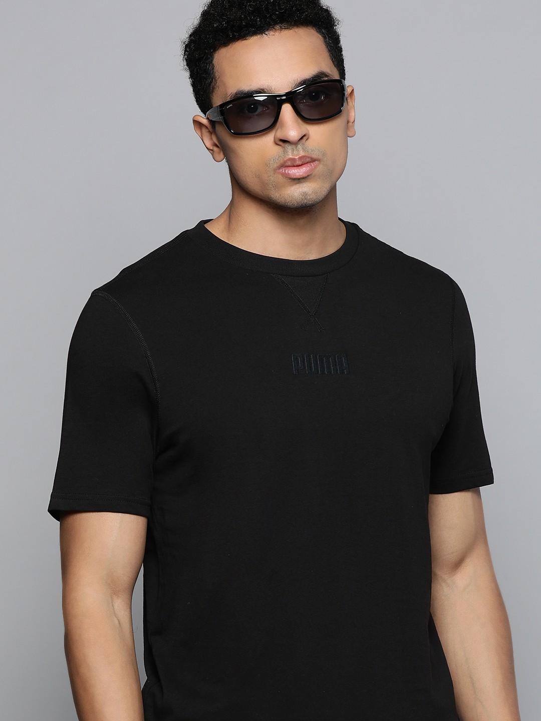 

Puma Men Black Solid T-shirt