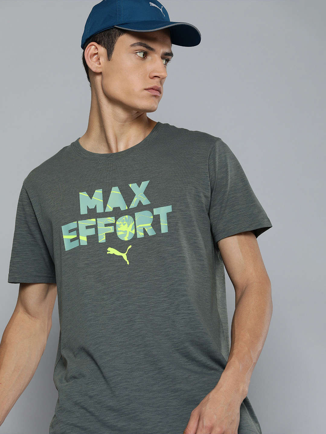 

Puma Men Grey Typography Printed Performance Slogan Training T-shirt