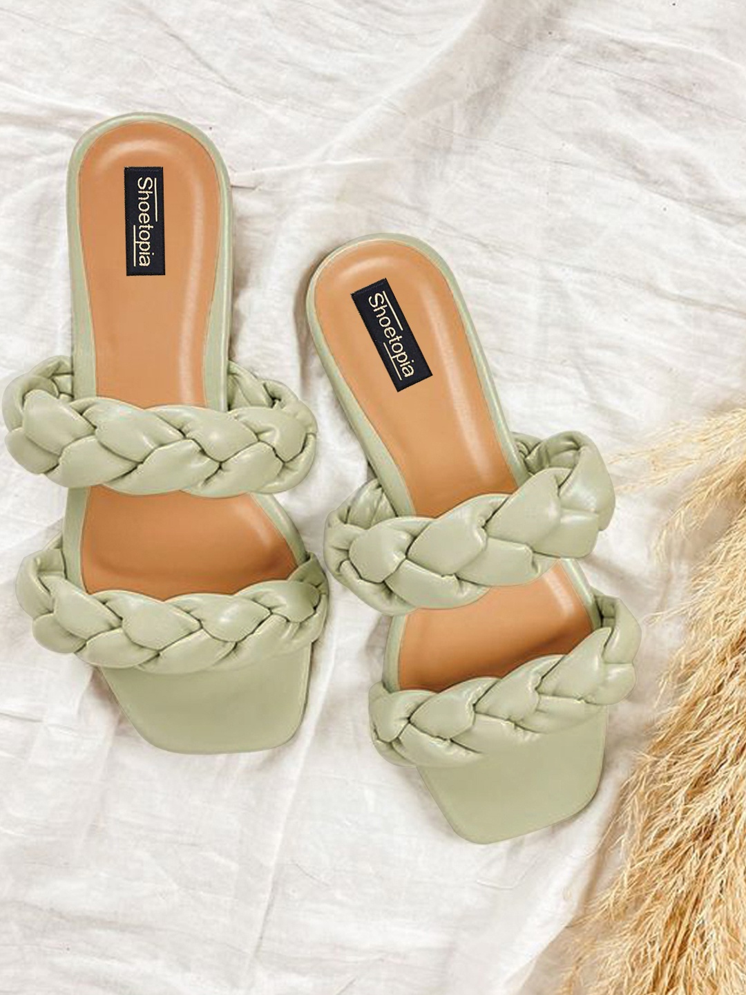

Shoetopia Women Sea Green Open Toe Flats