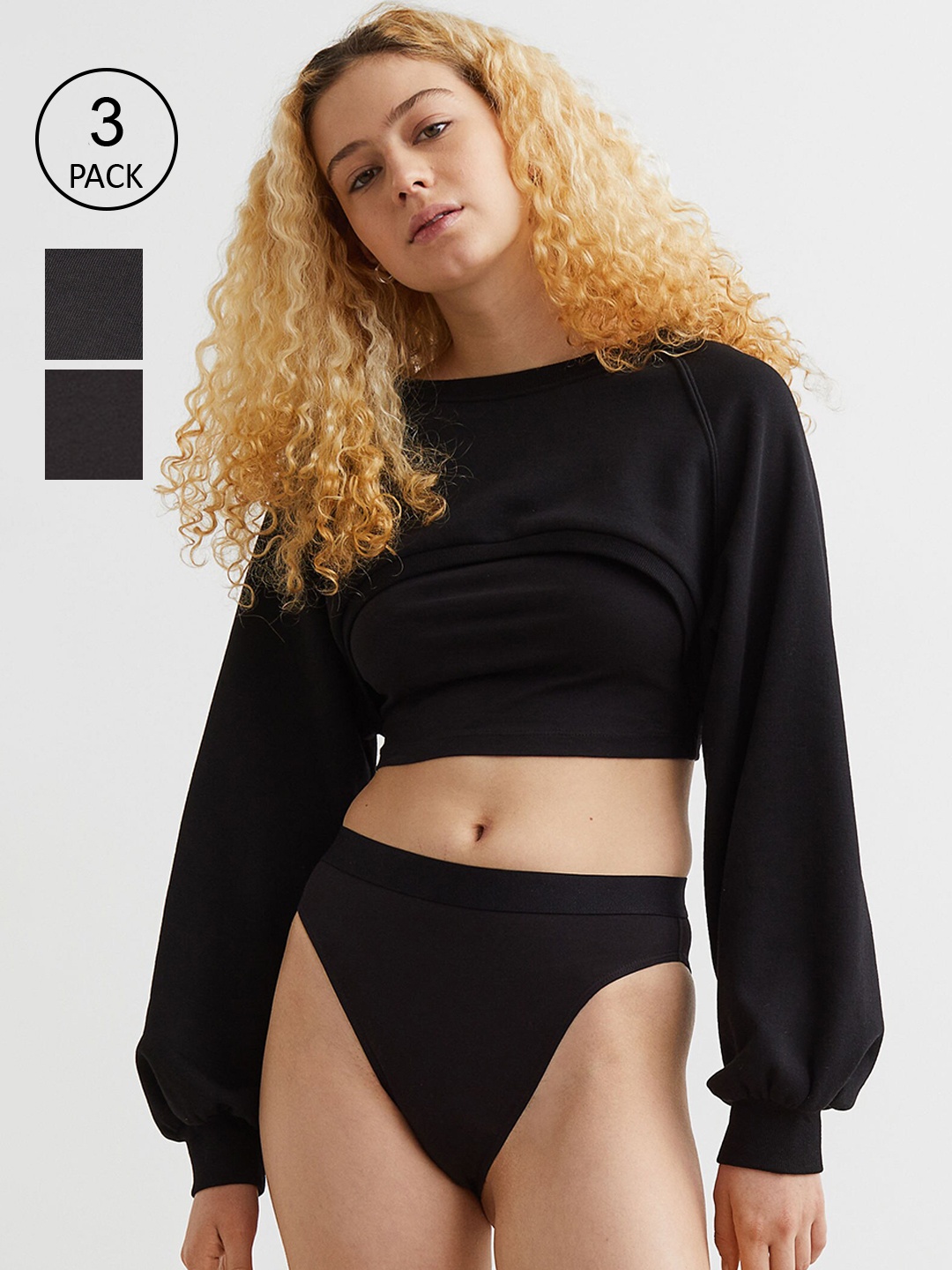 

H&M Women Black 3-Pack Brazilian Briefs
