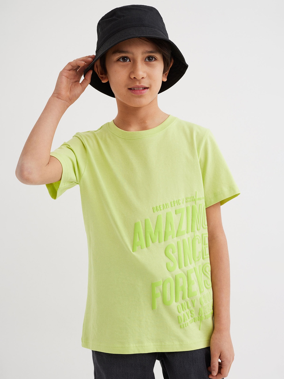 

H&M Boys Green Cotton T-shirt