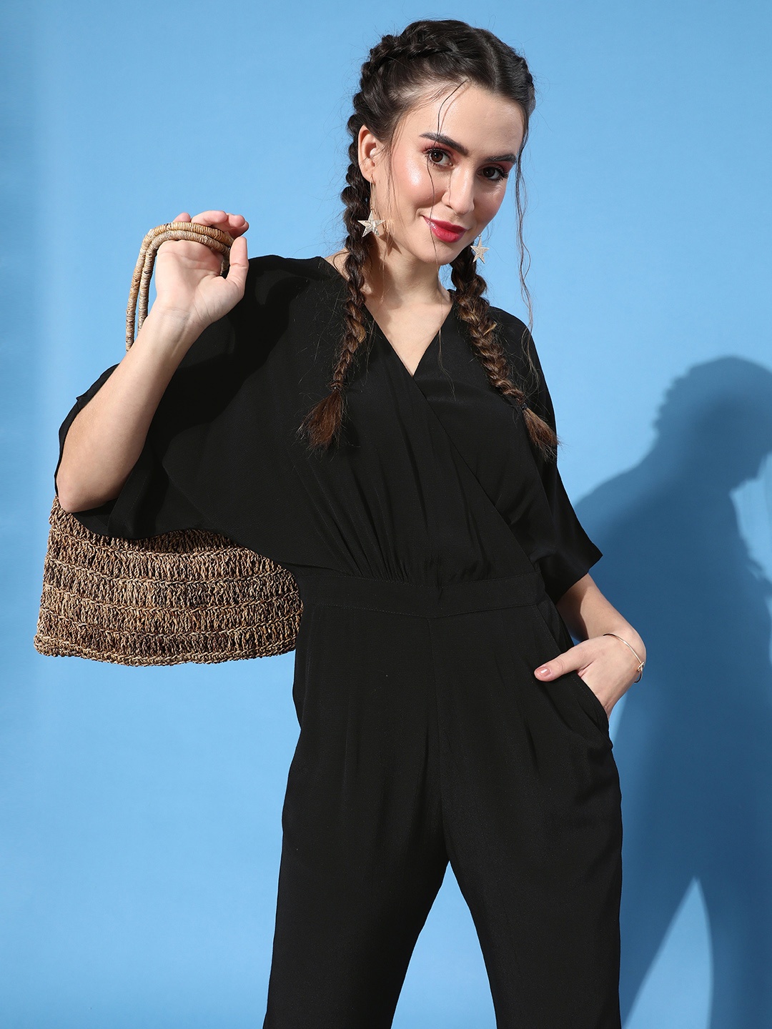 

ANI Women Stylish Black Solid Jumpsuit